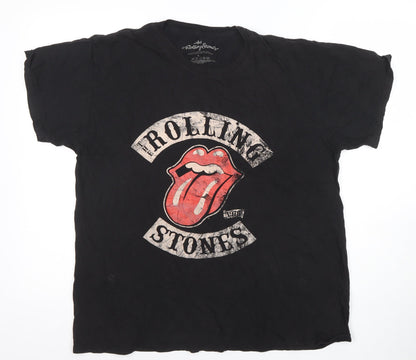 The Rolling Stones Men's Black L Band Graphic Cotton T-Shirt