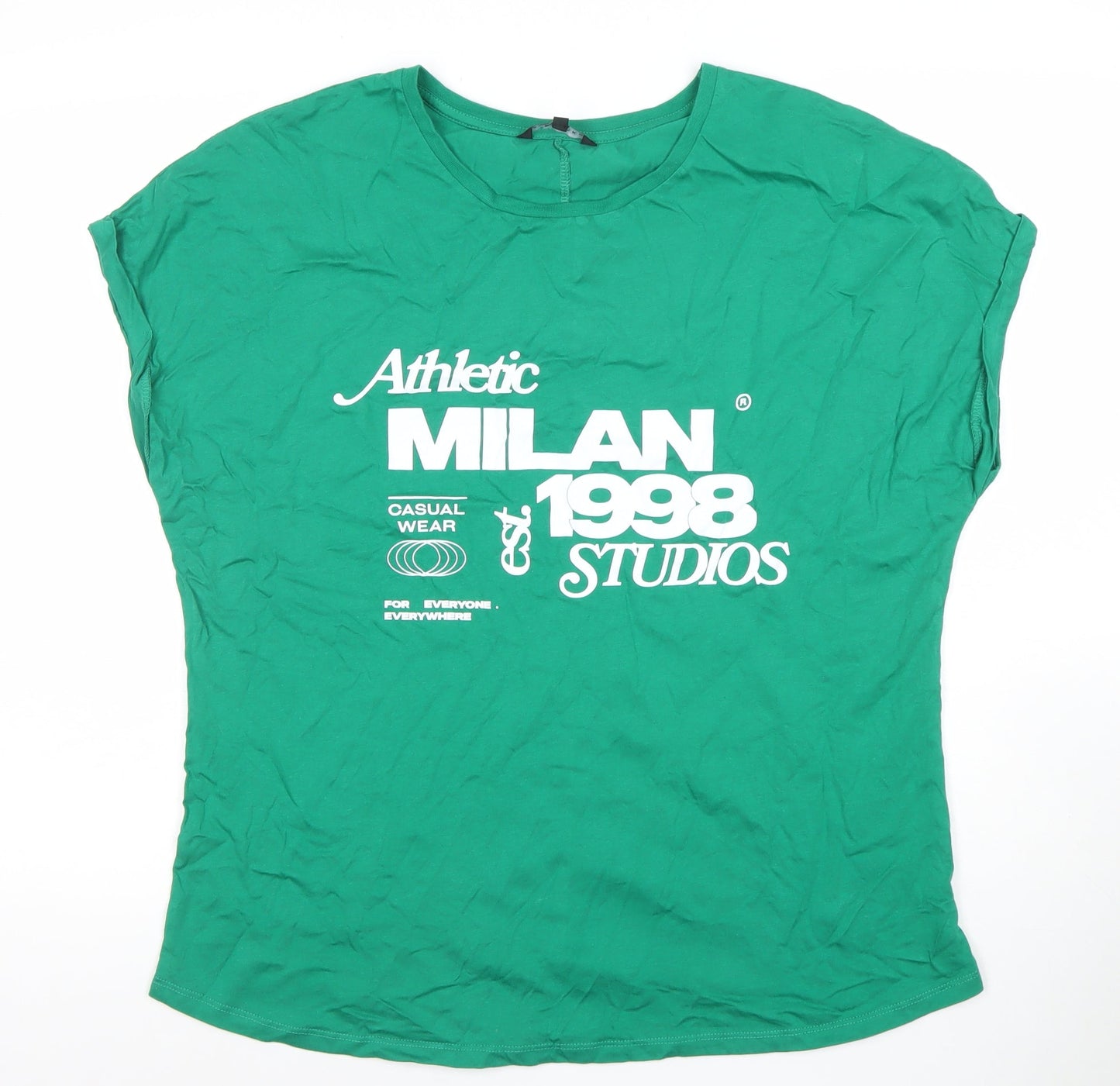 Peacocks Women's Green Size 18 Crew Neck Cotton T-Shirt