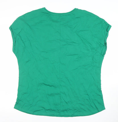 Peacocks Women's Green Size 18 Crew Neck Cotton T-Shirt