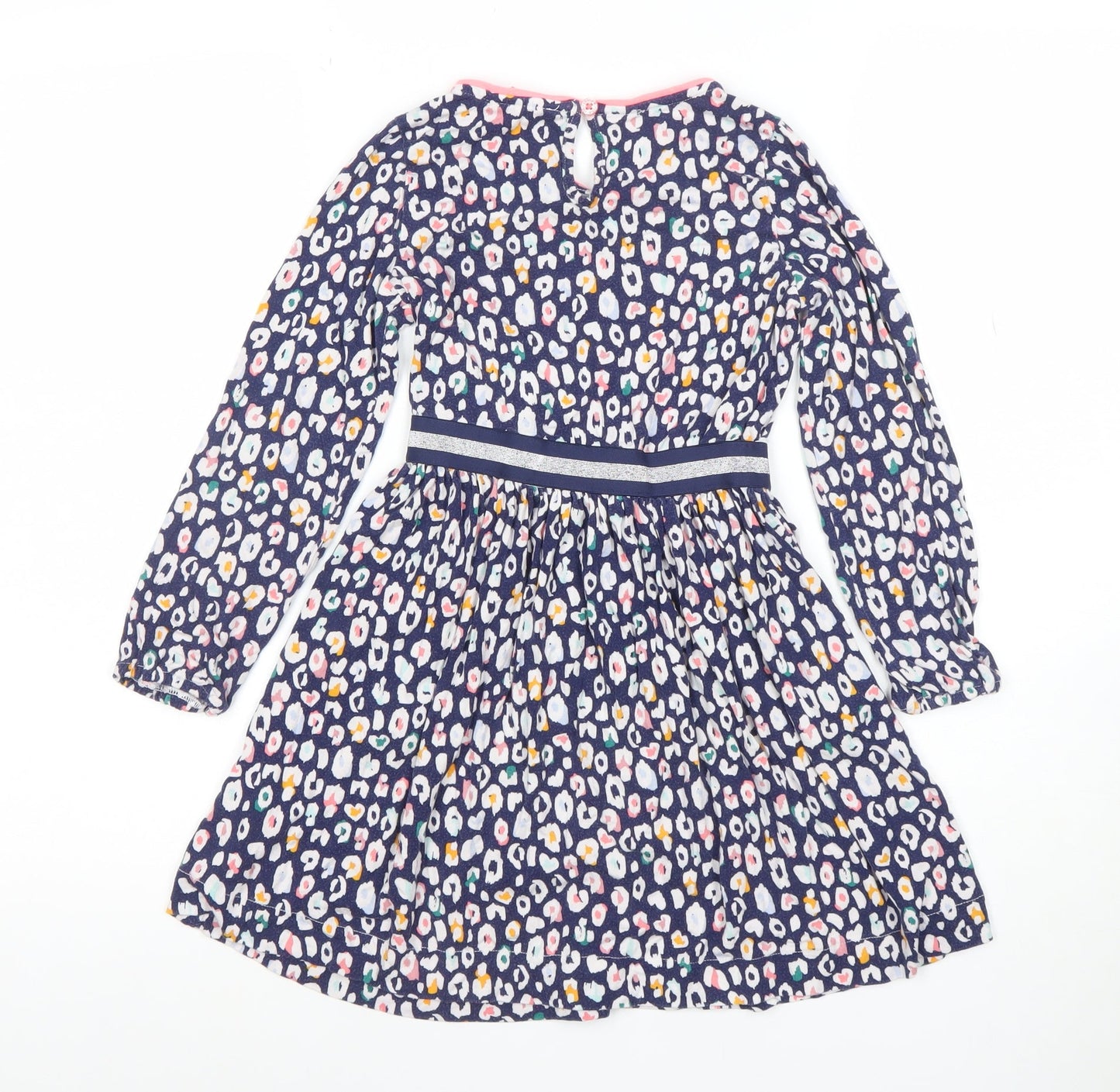 Joules Girls Blue Animal Print Cotton Fit & Flare Dress Age 7 Years