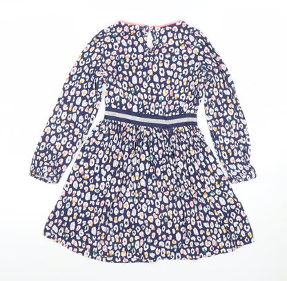 Joules Girls Blue Animal Print Cotton Fit & Flare Dress Age 7 Years