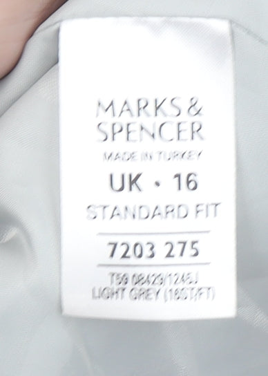 Marks and Spencer Women’s Grey Size 16 Single-Breasted Blazer