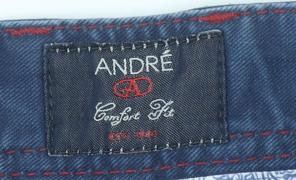 ANDRE Men's Blue Sterling Comfort Fit Straight Jeans 34R