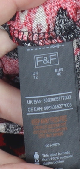 F&F Women’s Red Leopard Print Long Wrap Dress Size 12