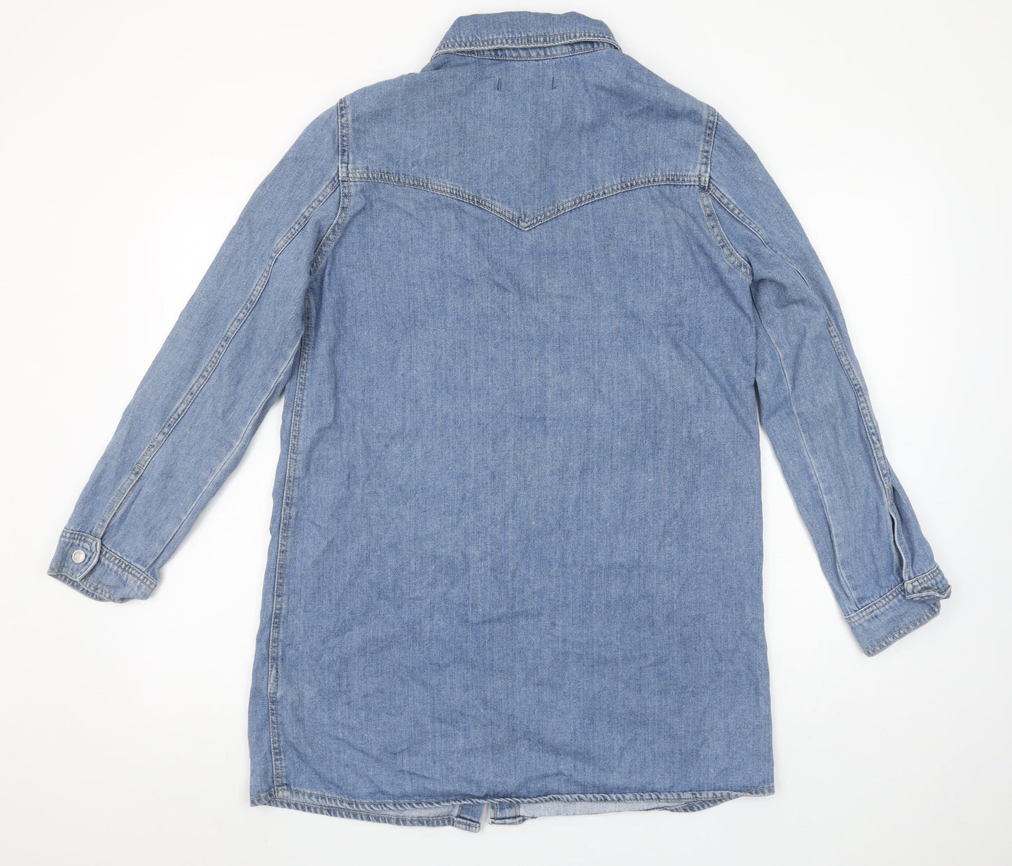 Denim Co. Women’s Blue Button-Up Long Sleeve Cotton Shirt UK 10