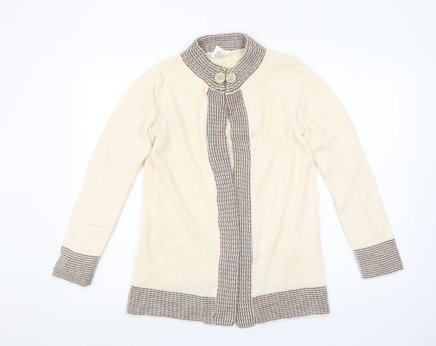 Womens UK Size 12 Keynote Beige Cardigan Jumper