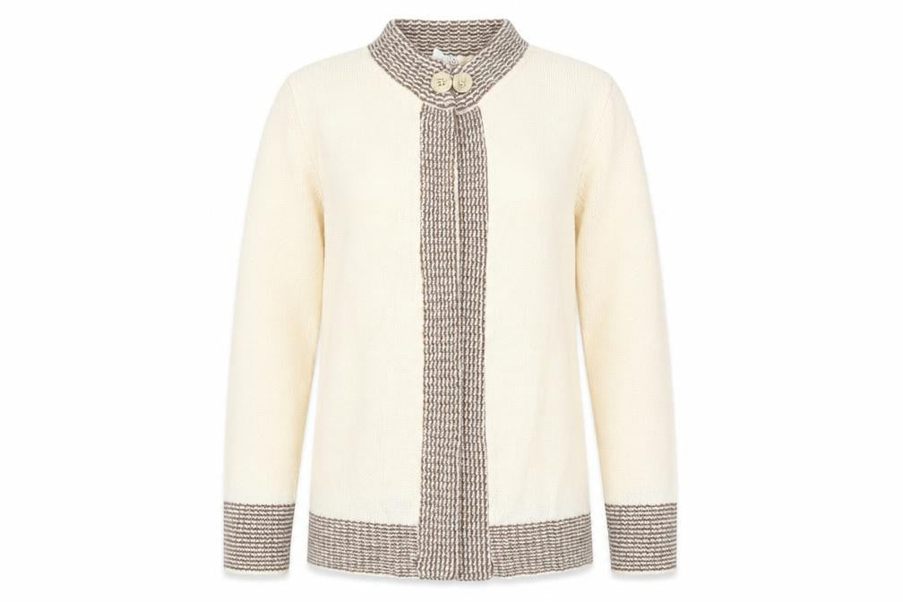 Womens UK Size 12 Keynote Beige Cardigan Jumper