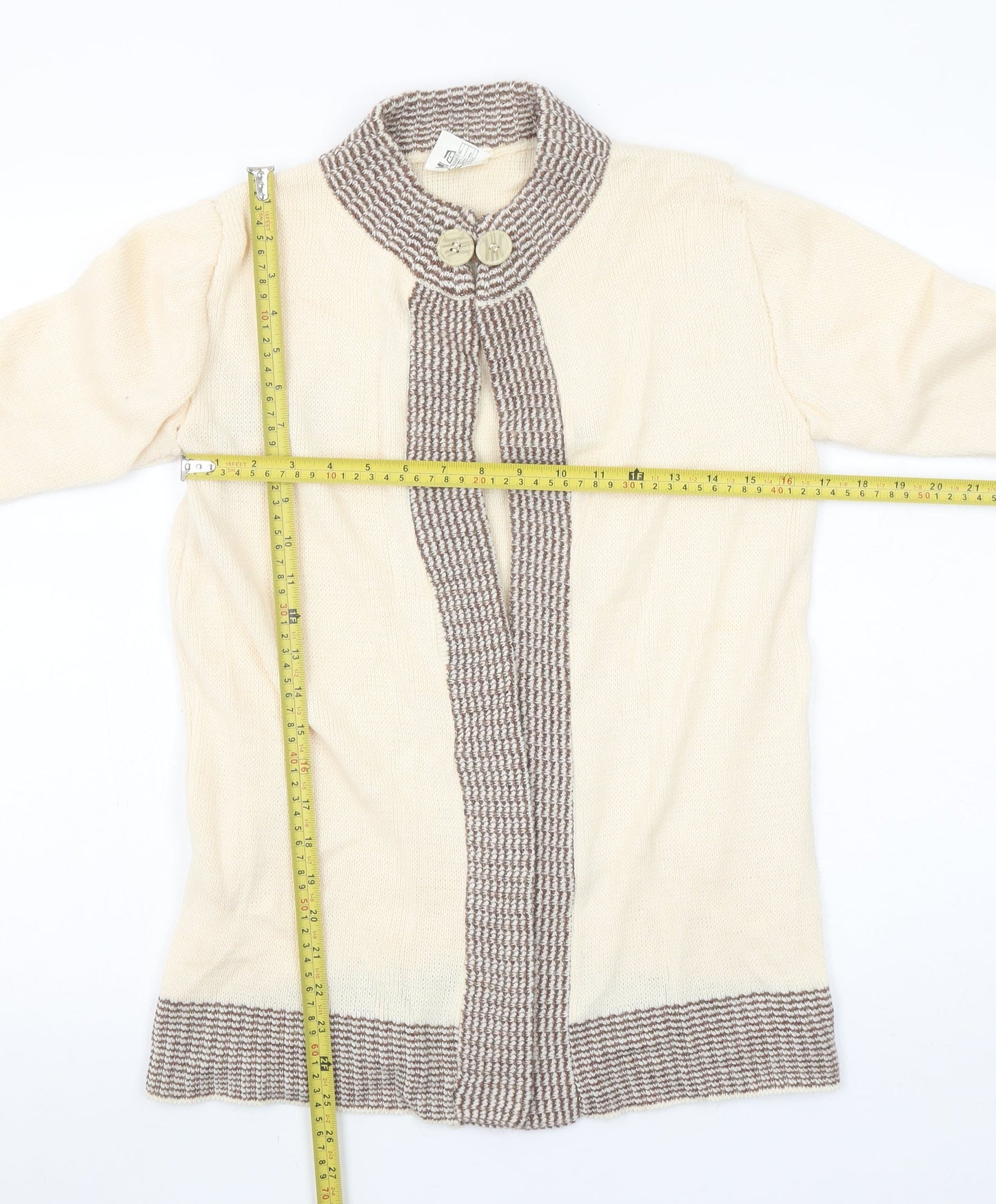 Womens UK Size 12 Keynote Beige Cardigan Jumper