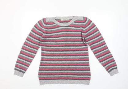 EWM Women’s Multicoloured Lambswool Striped Crew Neck Jumper S