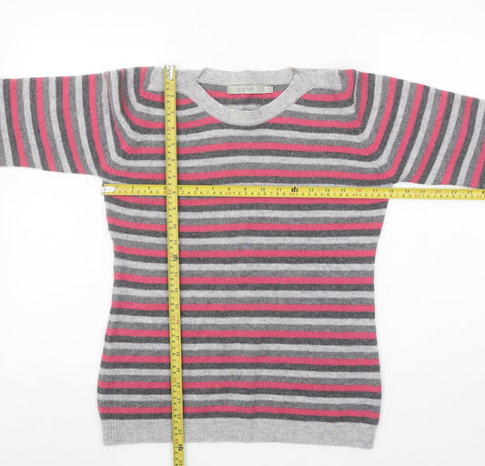 EWM Women’s Multicoloured Lambswool Striped Crew Neck Jumper S