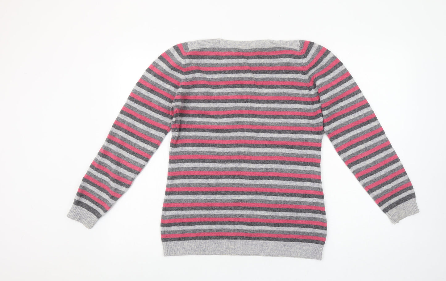 EWM Women’s Multicoloured Lambswool Striped Crew Neck Jumper S