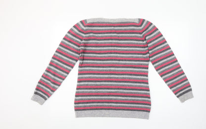 EWM Women’s Multicoloured Lambswool Striped Crew Neck Jumper S