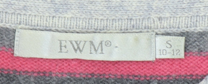 EWM Women’s Multicoloured Lambswool Striped Crew Neck Jumper S