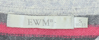 EWM Women’s Multicoloured Lambswool Striped Crew Neck Jumper S