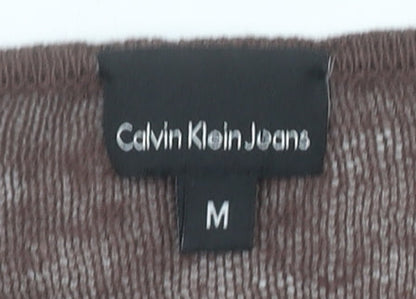 Calvin Klein Jeans Women’s Brown Beaded Cotton Linen Jumper Size M