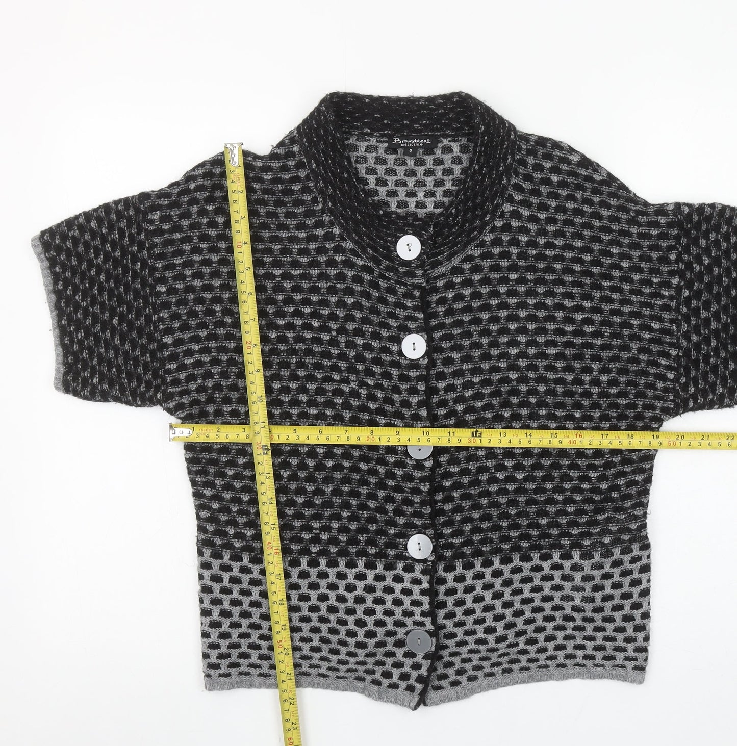 Womens UK Size S Brandtex Black Cardigan Jumper