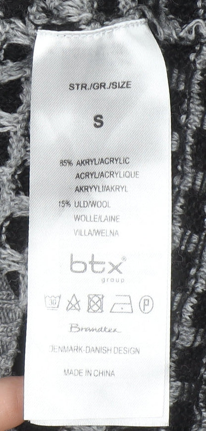 Womens UK Size S Brandtex Black Cardigan Jumper