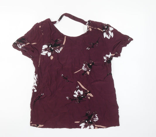 Womens UK Size M VILA Purple Basic Blouse
