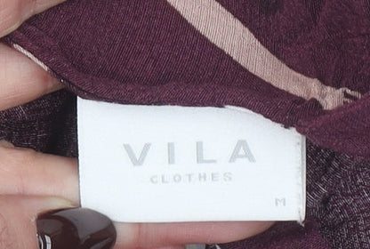 Womens UK Size M VILA Purple Basic Blouse