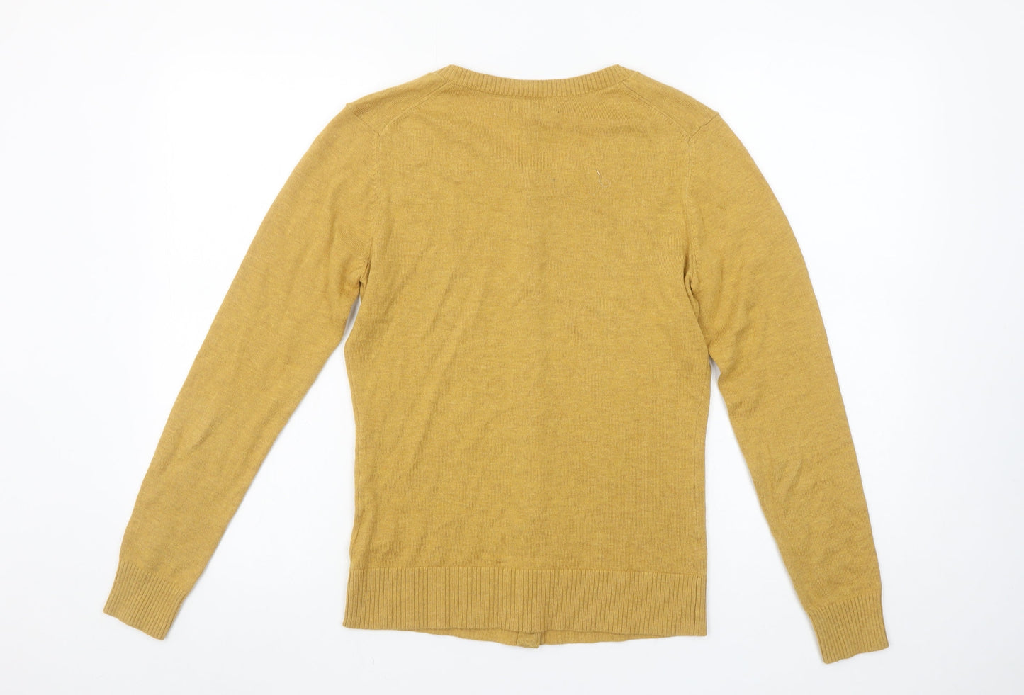 Gap Womens Brown Cardigan Small Cotton Blend Crew Neck