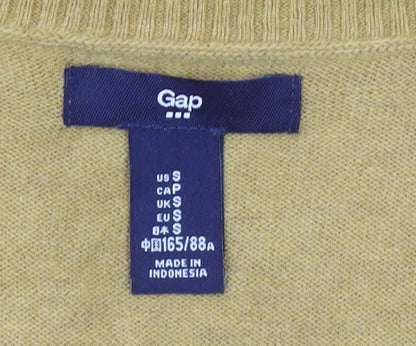 Gap Womens Brown Cardigan Small Cotton Blend Crew Neck