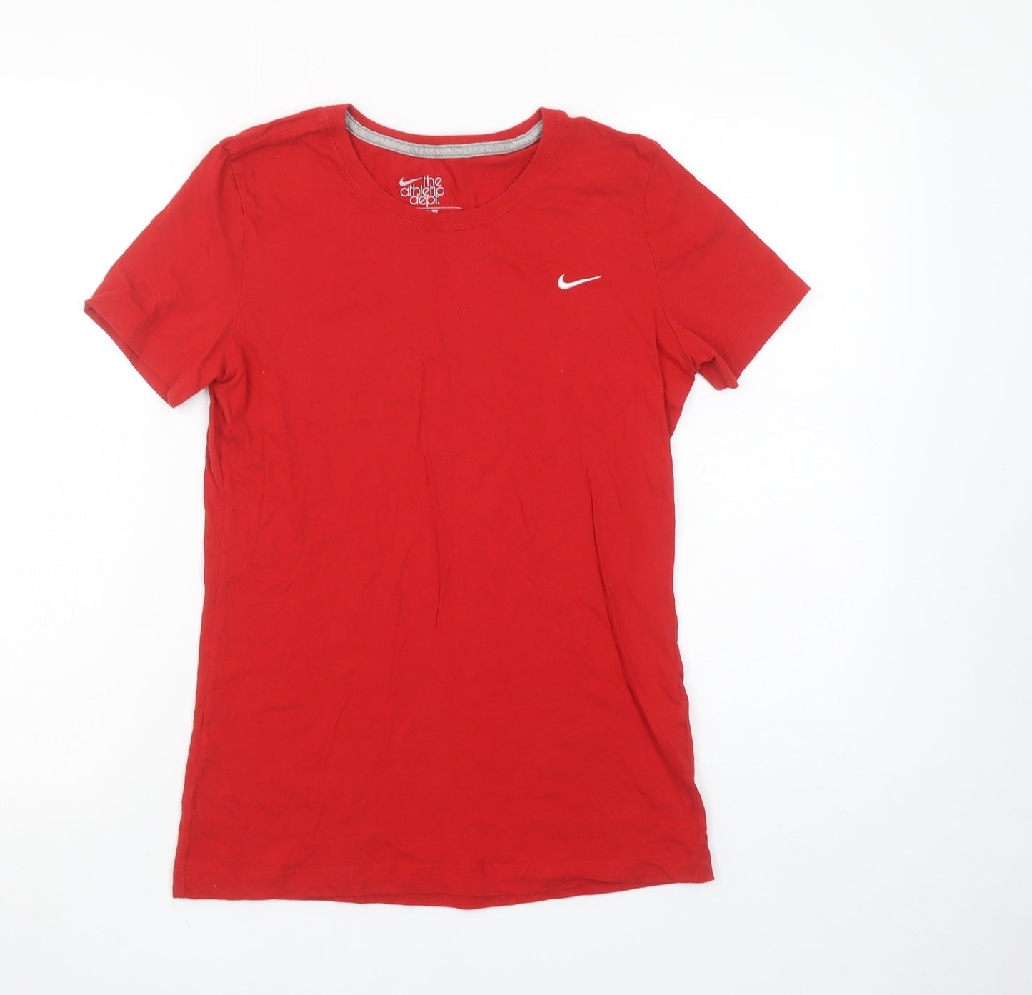 Nike Women Red Slim Fit T-Shirt M Short Sleeve Sports Top