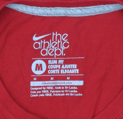 Nike Women Red Slim Fit T-Shirt M Short Sleeve Sports Top