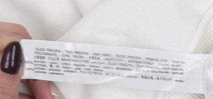 Bershka Women Beige Graphic Print Pullover Sweatshirt M