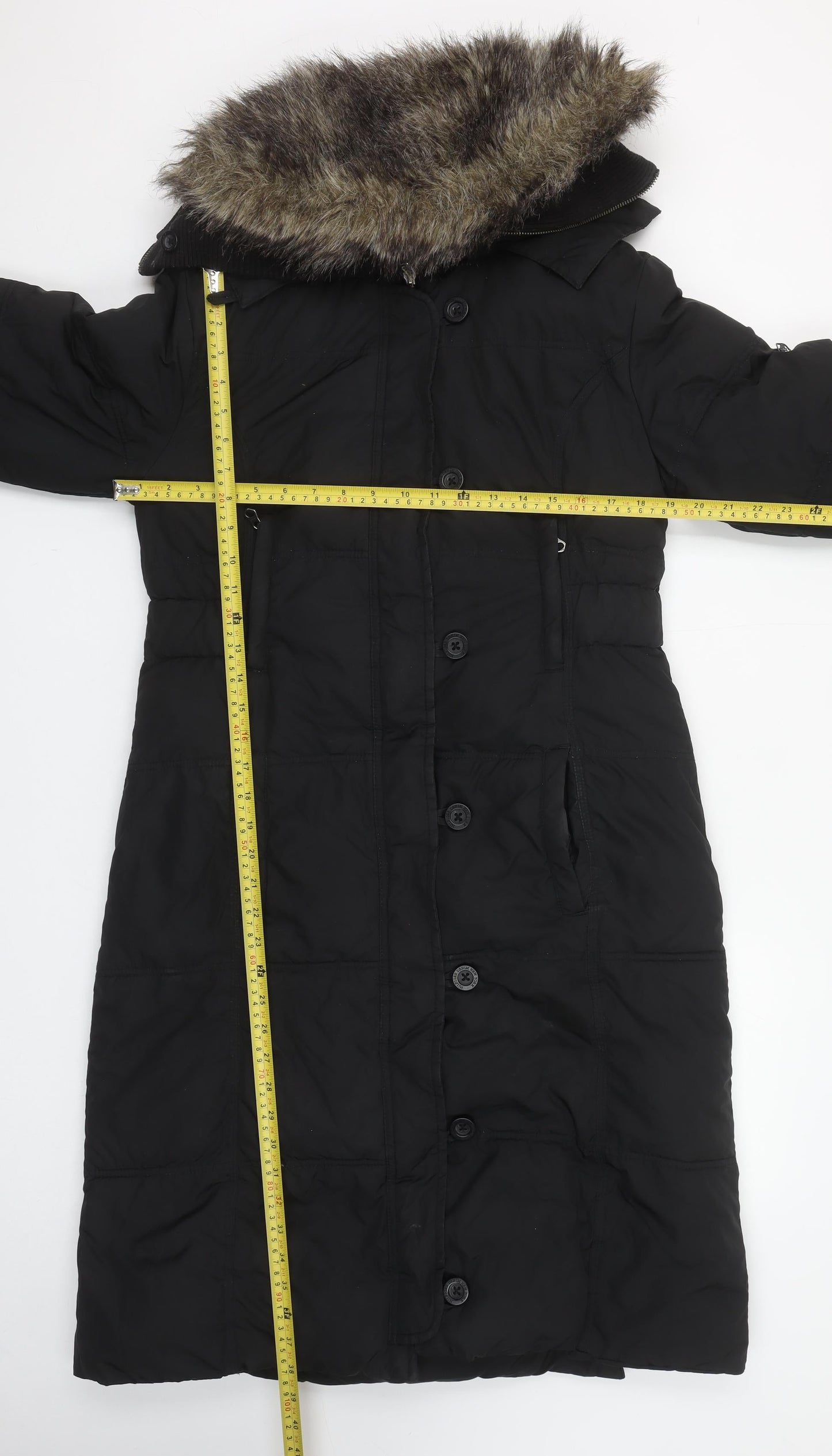 Womens UK Size M Tommy Hilfiger Black Parka Coat