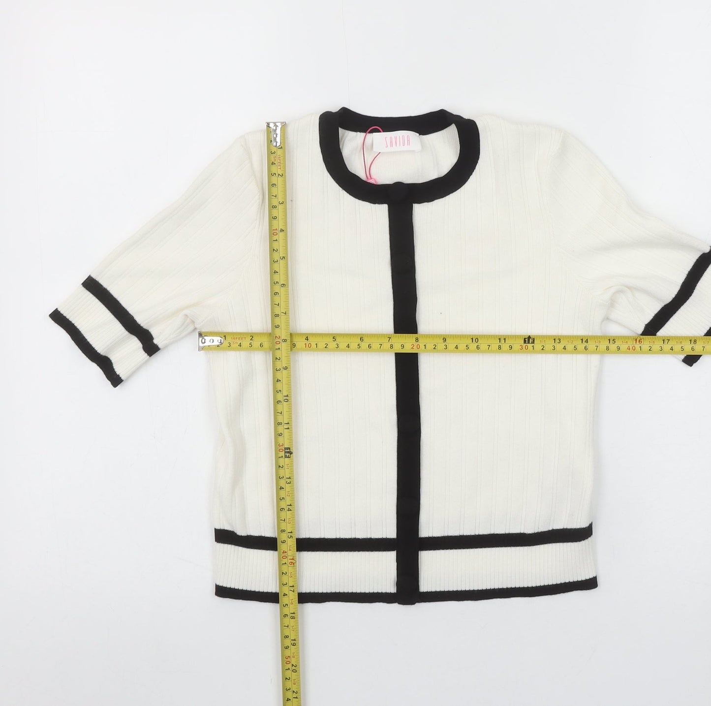 Womens UK Size S Savida White Basic Blouse