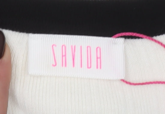 Womens UK Size S Savida White Basic Blouse