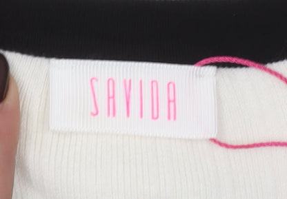 Womens UK Size S Savida White Basic Blouse