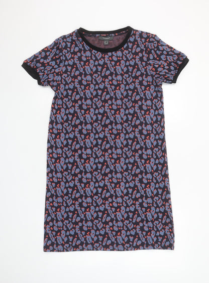 Primark Womens Multicoloured Animal Print T-Shirt Dress Size 14