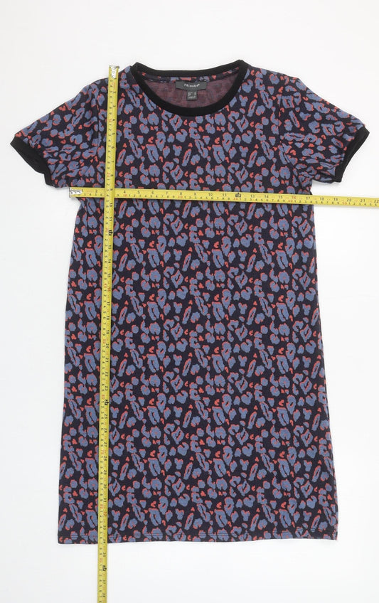 Primark Womens Multicoloured Animal Print T-Shirt Dress Size 14