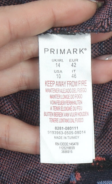 Primark Womens Multicoloured Animal Print T-Shirt Dress Size 14