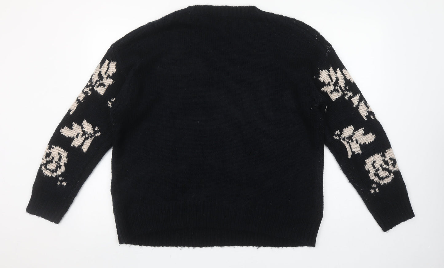 Dorothy Perkins Women’s Black Floral Knit Jumper Size 16