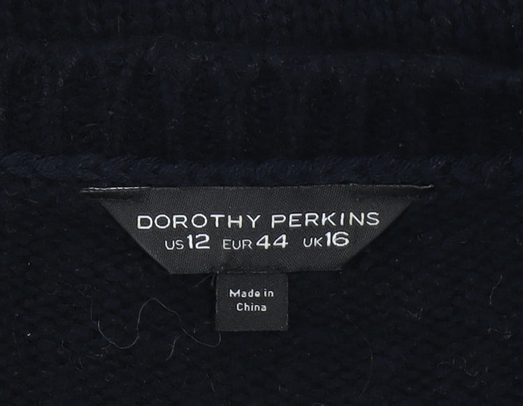 Dorothy Perkins Women’s Black Floral Knit Jumper Size 16