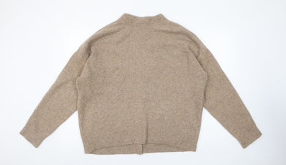 Tu Woman Beige V-Neck Cardigan XL Acrylic Blend Wool Knit