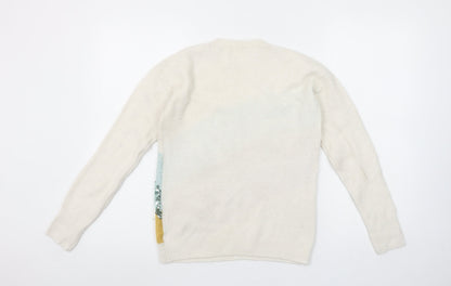 Next Girls Ivory Sequin Rainbow Pullover Jumper 11 Years