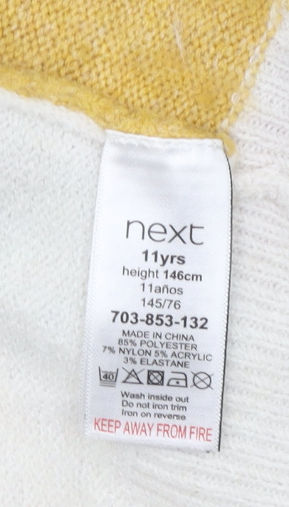 Next Girls Ivory Sequin Rainbow Pullover Jumper 11 Years