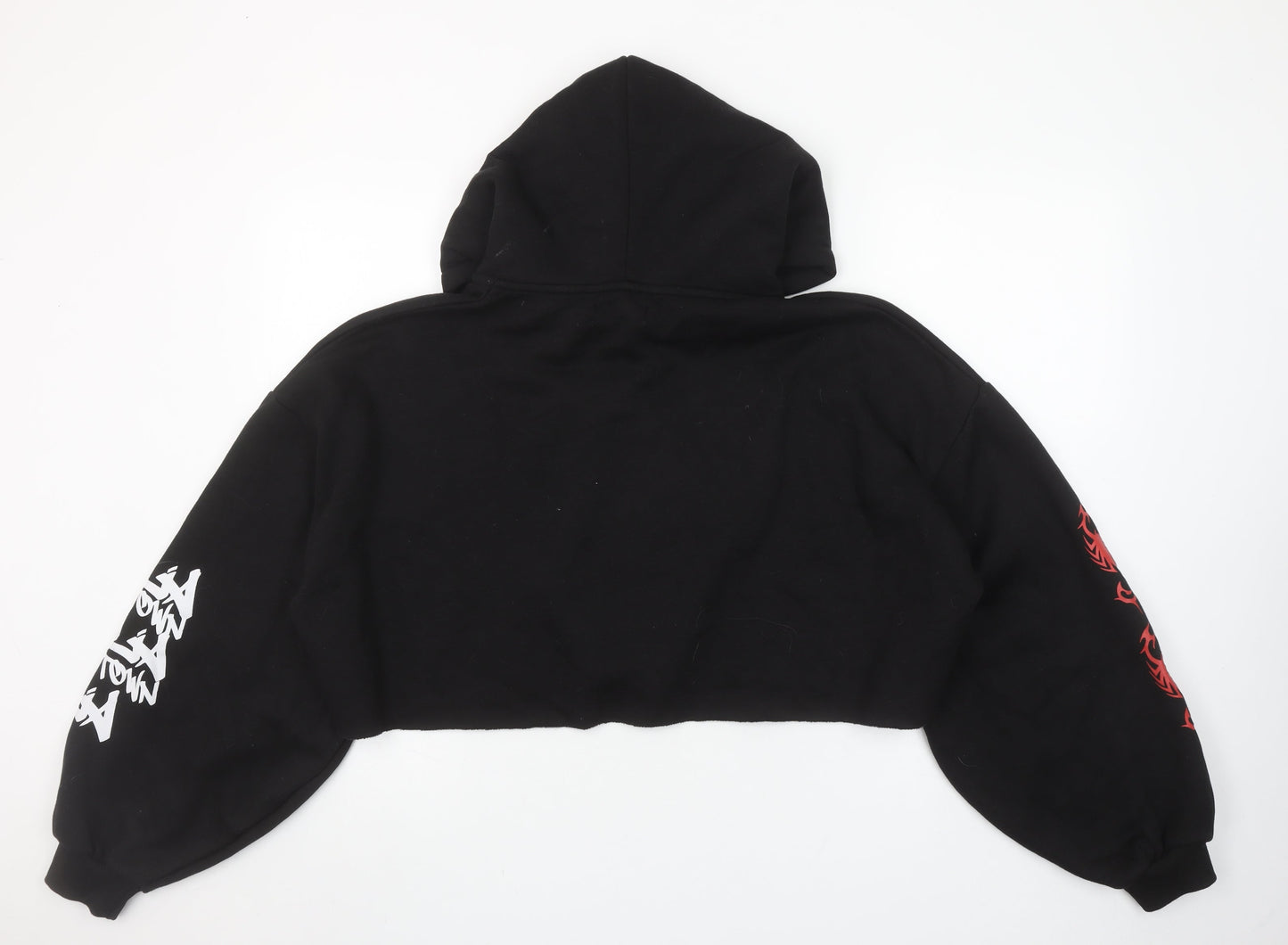 Womens UK Size L PRETTYLITTLETHING Black Full Zip Hoodie