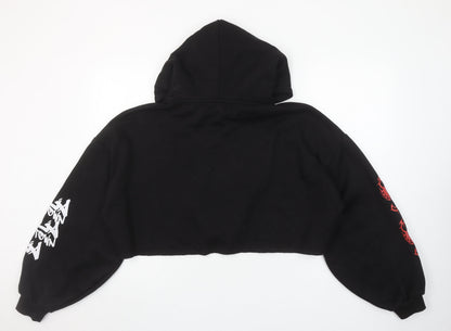 Womens UK Size L PRETTYLITTLETHING Black Full Zip Hoodie