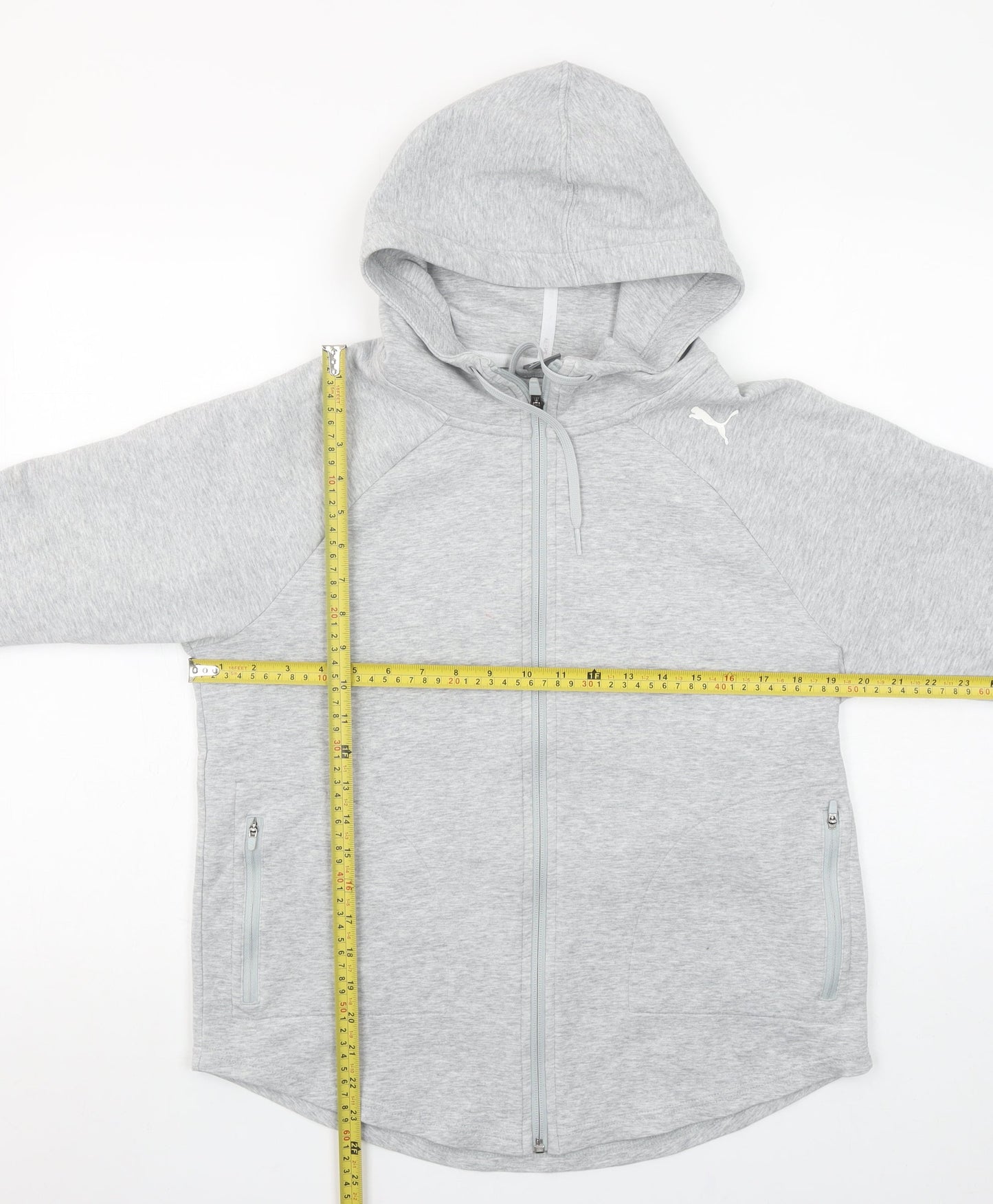 Womens UK Size M PUMA Grey Full Zip Hoodie