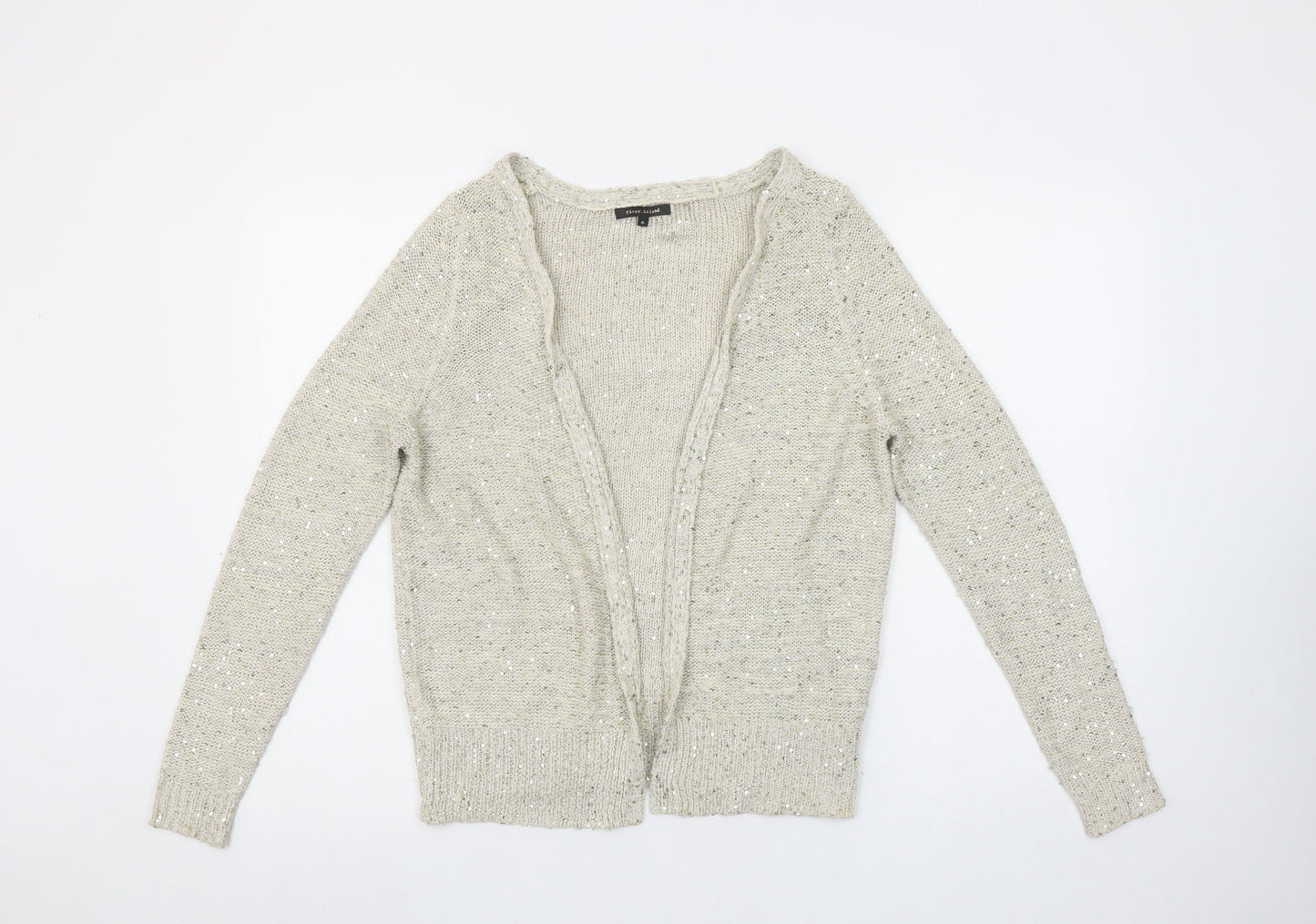 Womens UK Size 6 River Island Beige Cardigan Jumper