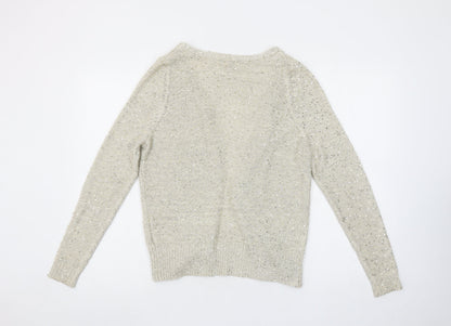 Womens UK Size 6 River Island Beige Cardigan Jumper