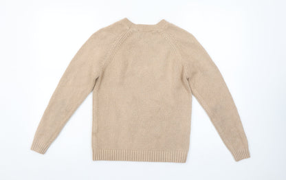 Dorothy Perkins Women’s Beige Beaded Crew Neck Jumper Size 10