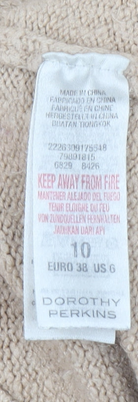 Dorothy Perkins Women’s Beige Beaded Crew Neck Jumper Size 10