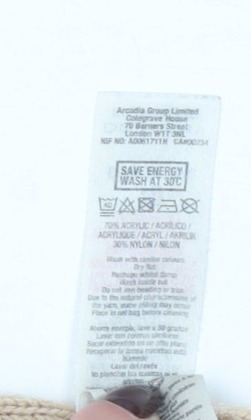 Dorothy Perkins Women’s Beige Beaded Crew Neck Jumper Size 10