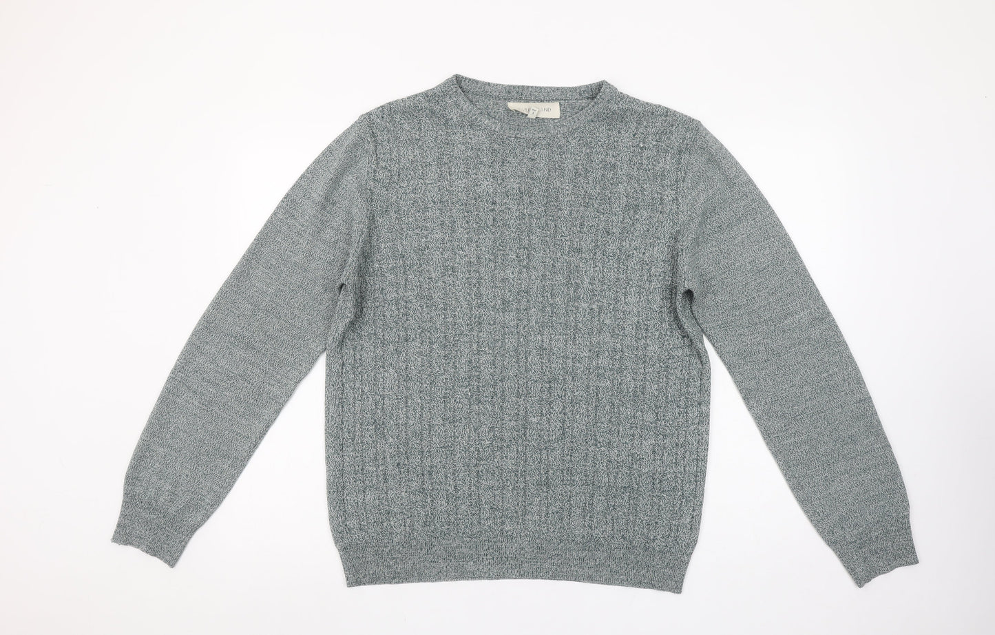 River Island Men’s Grey Knit Crew Neck Acrylic Jumper Size M