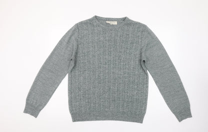 River Island Men’s Grey Knit Crew Neck Acrylic Jumper Size M